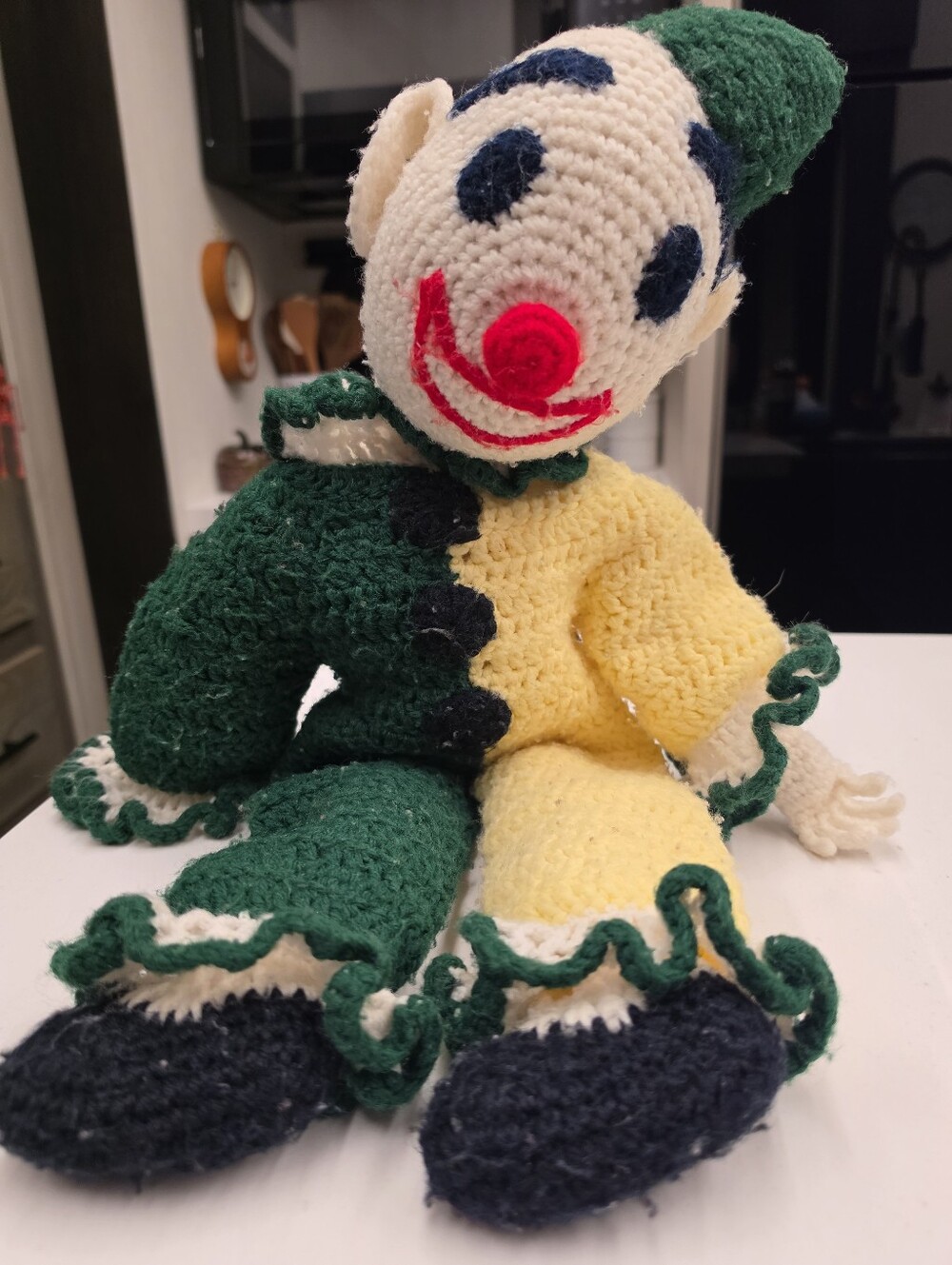 Vintage 23" Crochet Clown